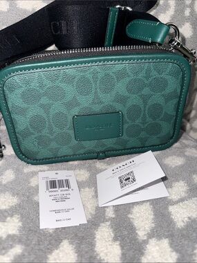 COACH Wyatt Sea Green Crossbody Shoulder Bag Camera Bag🔥 NWT $328